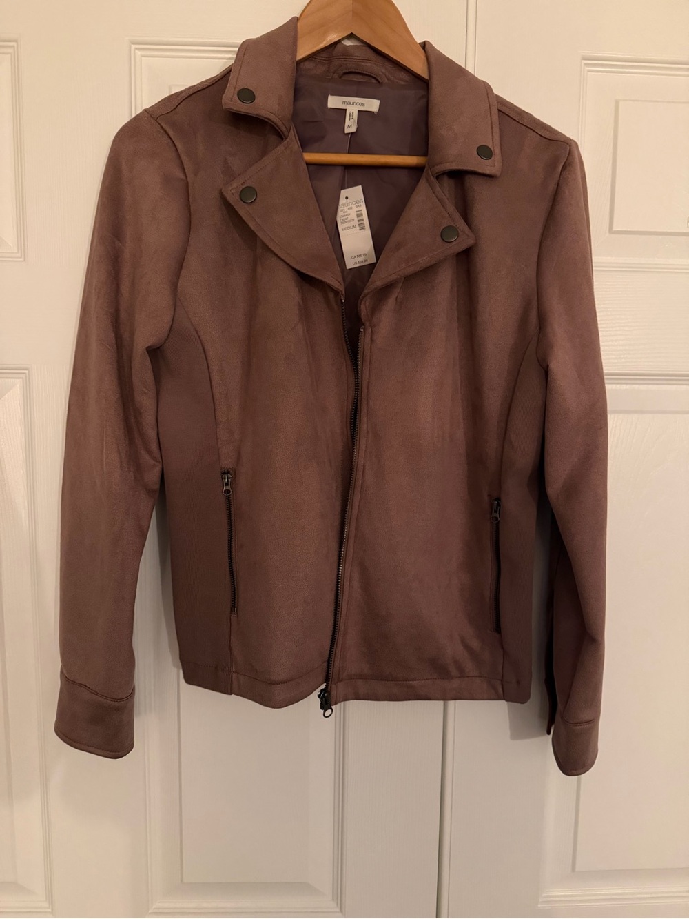 Maurices Mauve Faux-Suede Moto Jacket - Women's (medium) - NWT